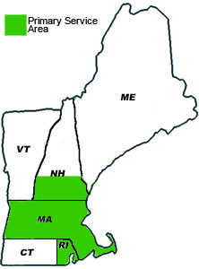 areas we service - MA, RI and Southern NH